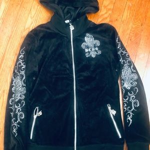 Sweater and trouser designed with shiny beads. Not new have been worn once.